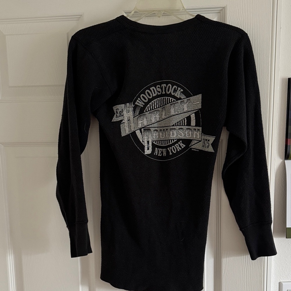 Harley-Davidson Women’s Black Eagle Thermal Long Sleeve Tee - Picture 2 of 5